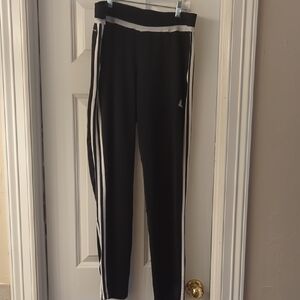 adidas Black Joggers with White Side Stripes - Kids
